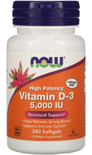 NOW FOODS БАД Vitamin D-3 5000iu 240 sgels