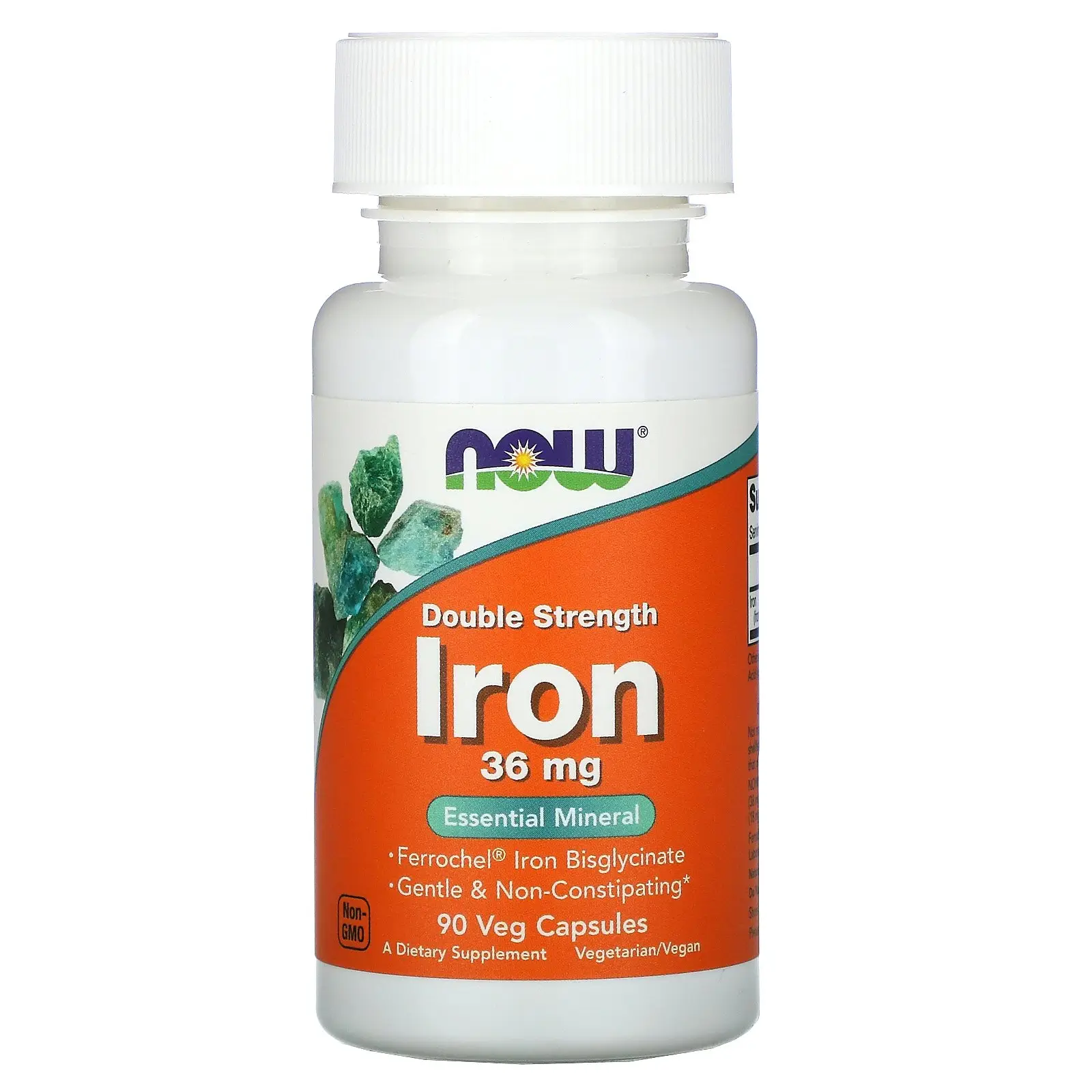 NOW БАД К ПИЩЕ IRON 36MG FERROCHEL(R) 90 vcaps, шт