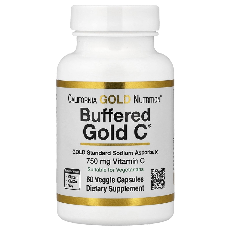 California Gold Nutrition - Vitamin C 750 mg (Buffered Gold C, GOLD Standard Sodium Ascorbate) 60 vc