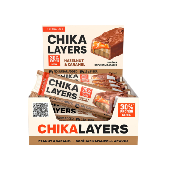 ТМ "CHIKALAB" Батончик глазированный со вкусом "Солёная карамель и арахис" 45 г, упак