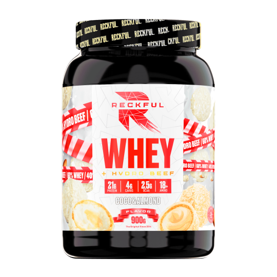 Reckful ® Whey + Beef protein 900g 30 serv (Кокос-миндаль), шт