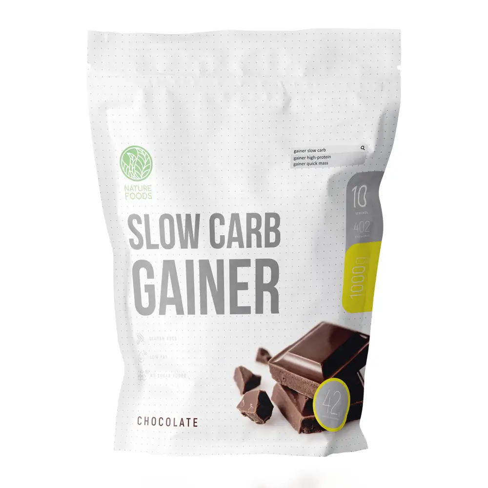 Nature Foods Slow Carb Gainer 1000g Пакет (Клубника)