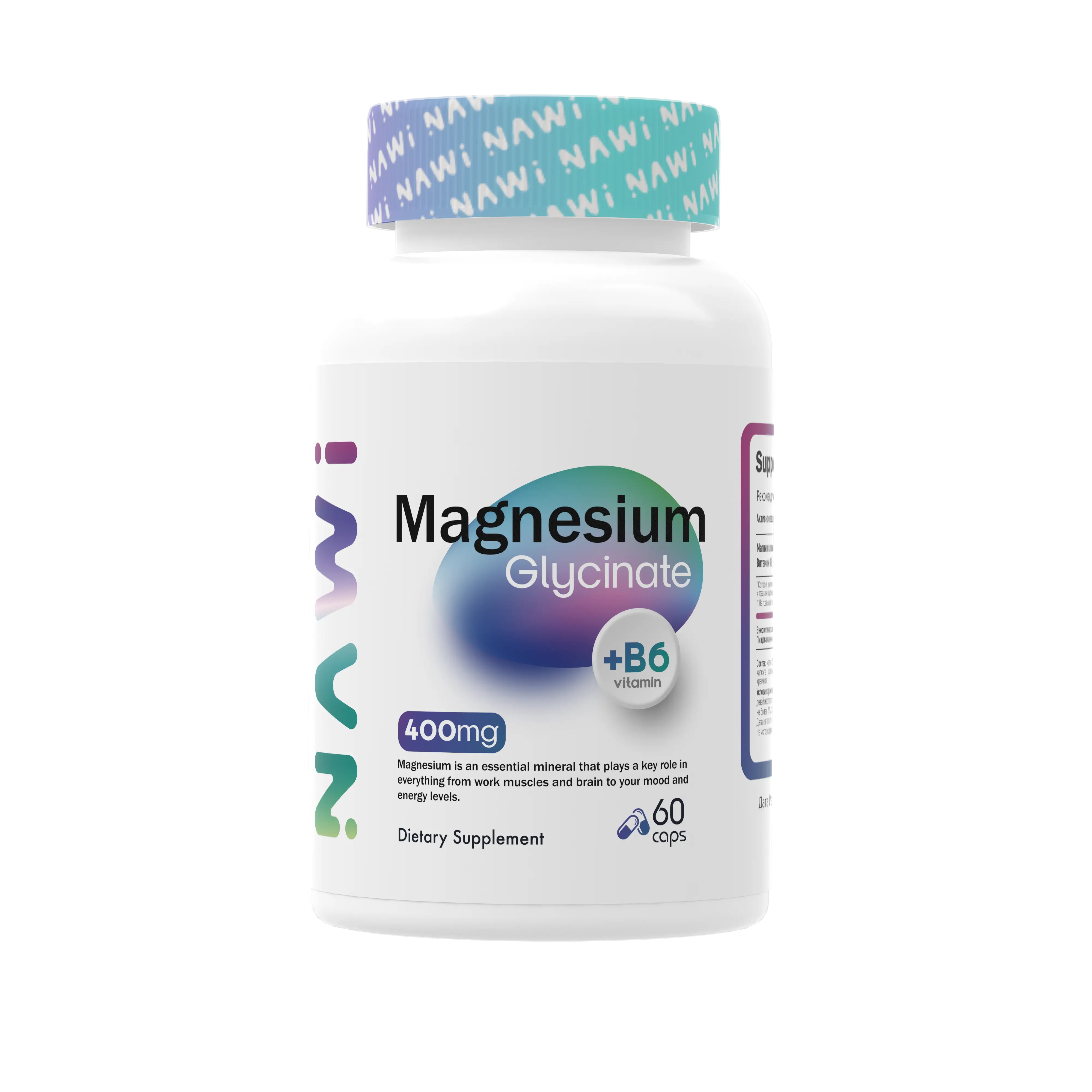 NAWI Magnesium Glycinate + B6 400mg 60 caps