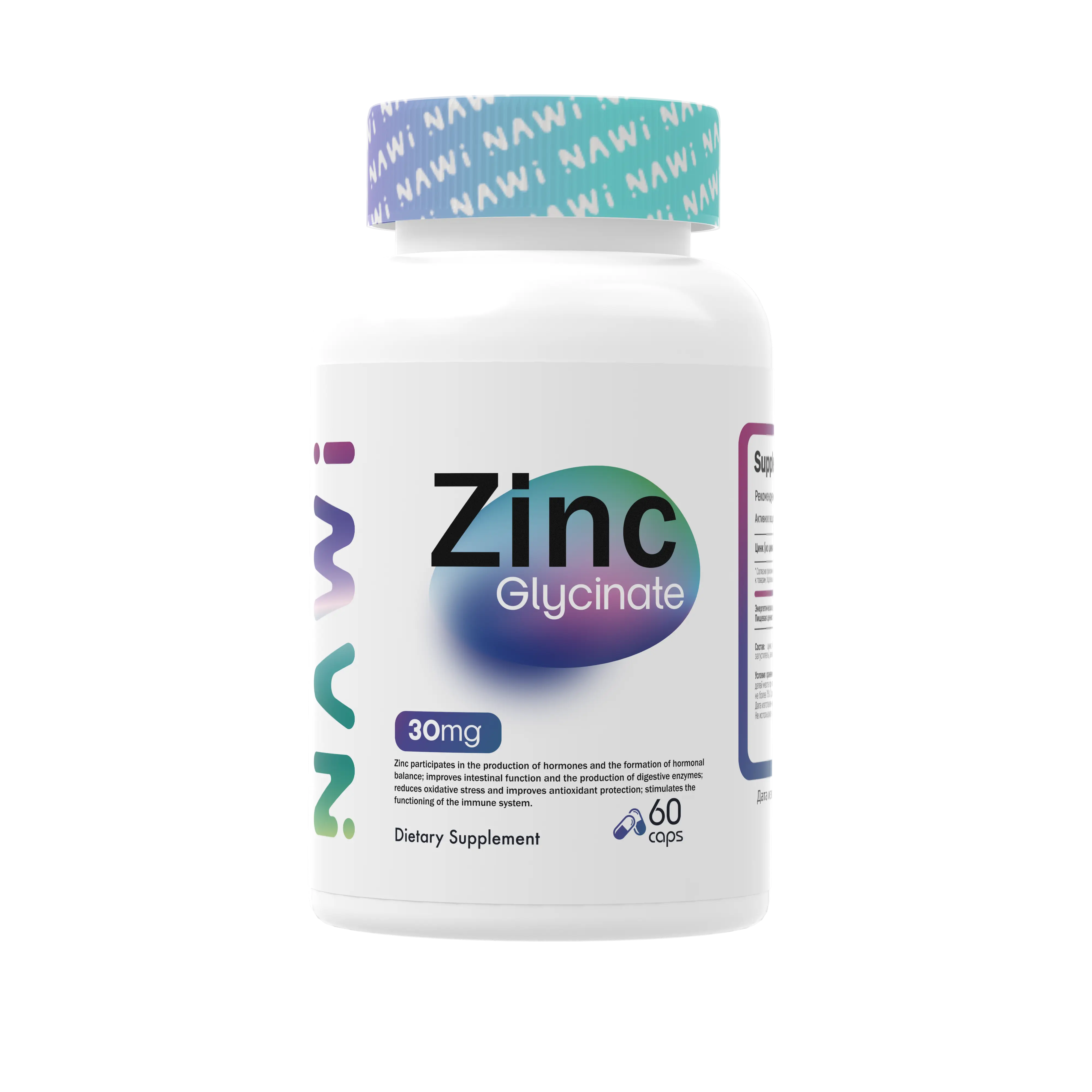 NAWI Zinc Glycinate 30mg 60 caps