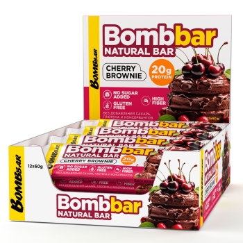 ТМ "BOMBBAR" Батончик неглазированный со вкусом "Вишневый брауни" 60г