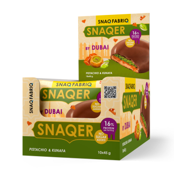 ТМ "SNAQ FABRIQ" Печенье глазированное с фисташковой пастой, хрустящим тестом и карамелью, 45 г