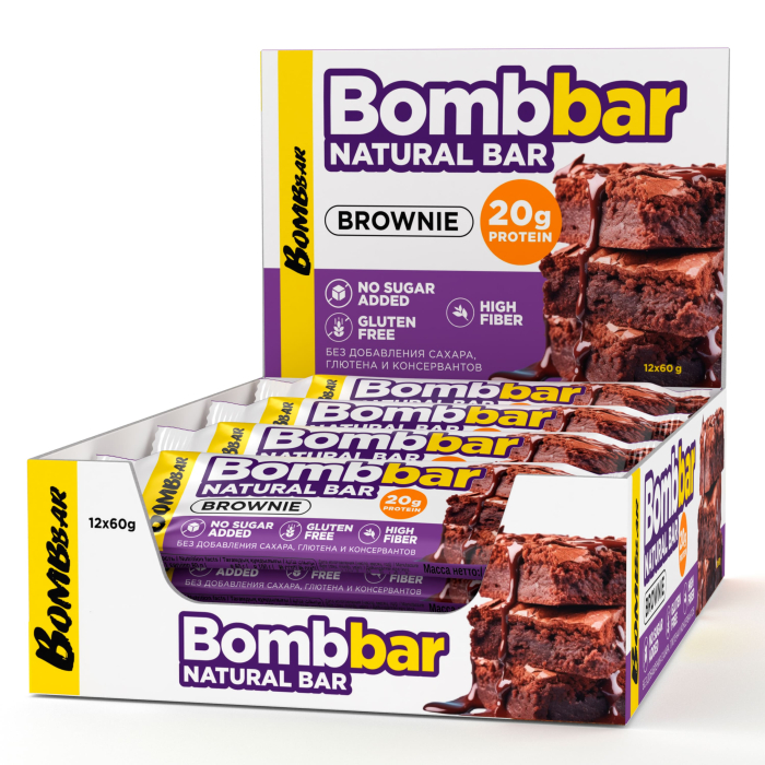 ТМ "BOMBBAR" Батончик неглазированный со вкусом "Брауни" 60г