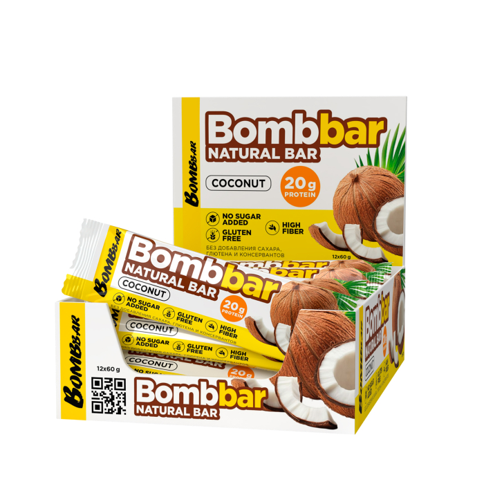 "BOMBBAR" Батончик неглазированный "Кокос" 60 гр.