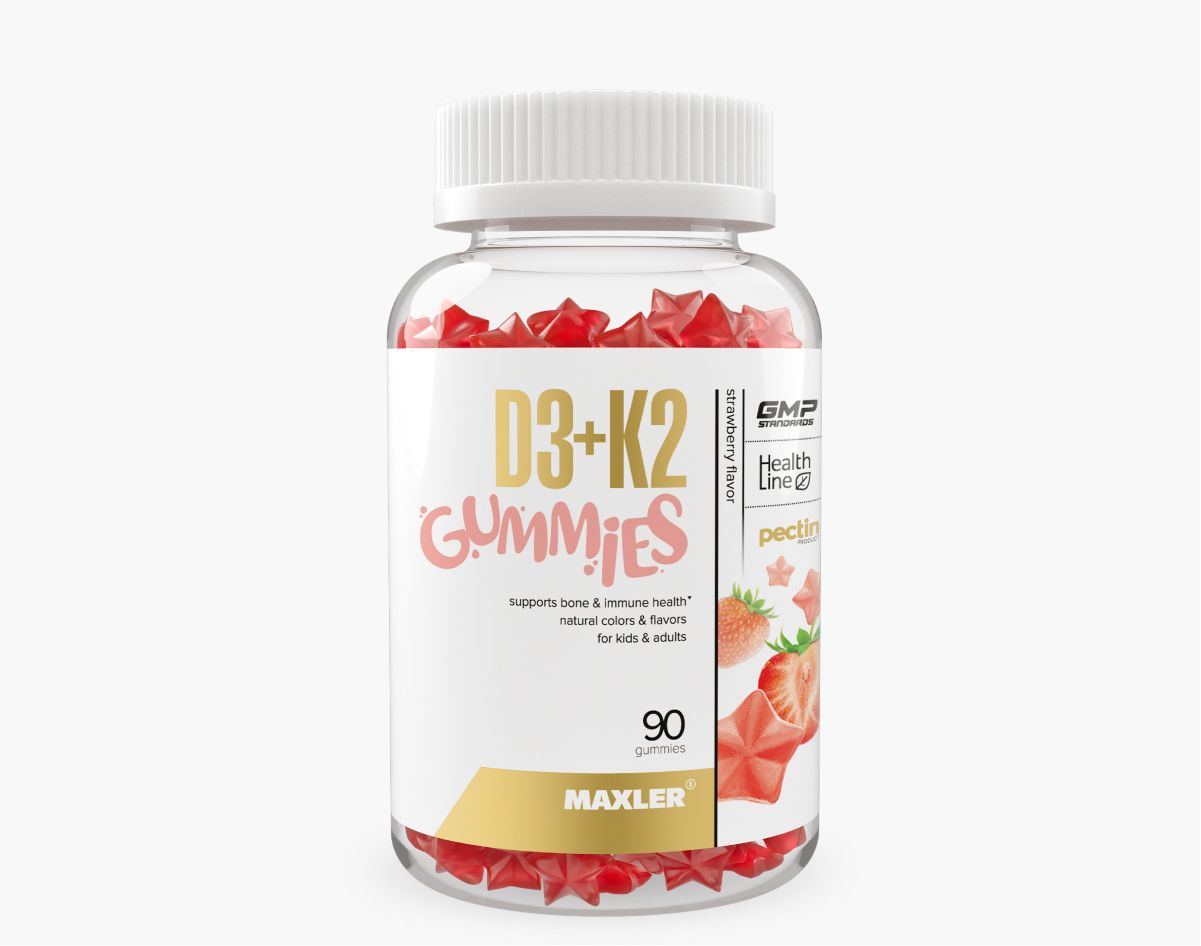 БАД МАКСЛЕР «D3K2 Гаммиз» (вкус: клубника) / MAXLER «D3K2 Gummies» (Strawberry Flavor) № 90