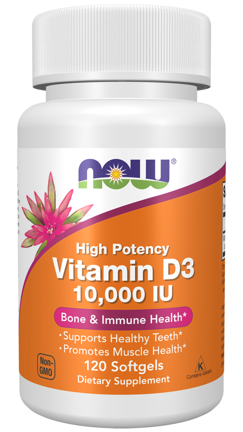 NOW FOODS БАД Vitamin D-3 10000iu 120 Sofgels